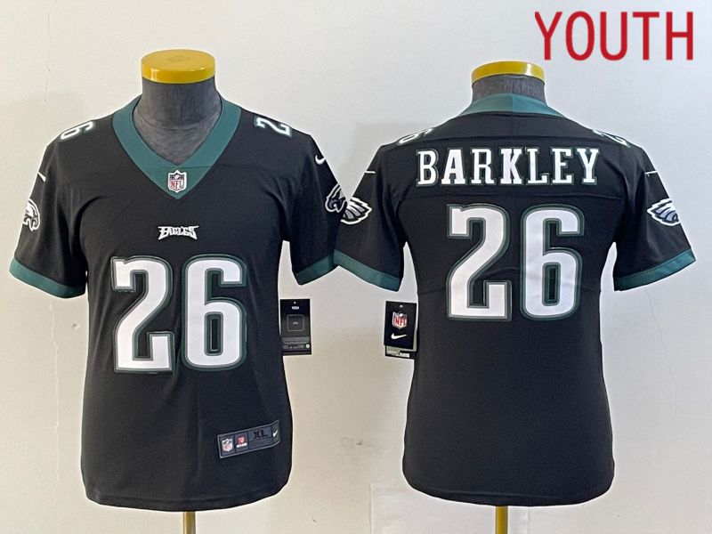 Youth Philadelphia Eagles #26 Barkley Black New Nike Vapor Untouchable Limited NFL Jersey